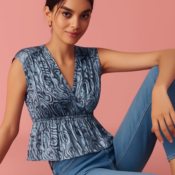 Plenty by Tracy Reece Paisley Silk Top Size Small - Picture 1 of 8